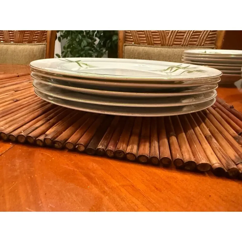 Narumi Japan Bamboo Fine China Dinner Plates 10.5 